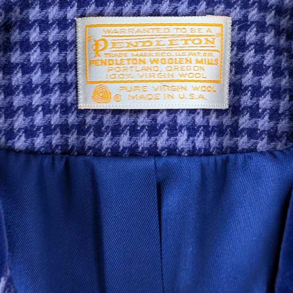 VTG Pendleton Purple Wool Houndstooth Blazer Plai… - image 12